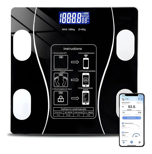 Balança Digital de Bioimpedância Bluetooth Profissional