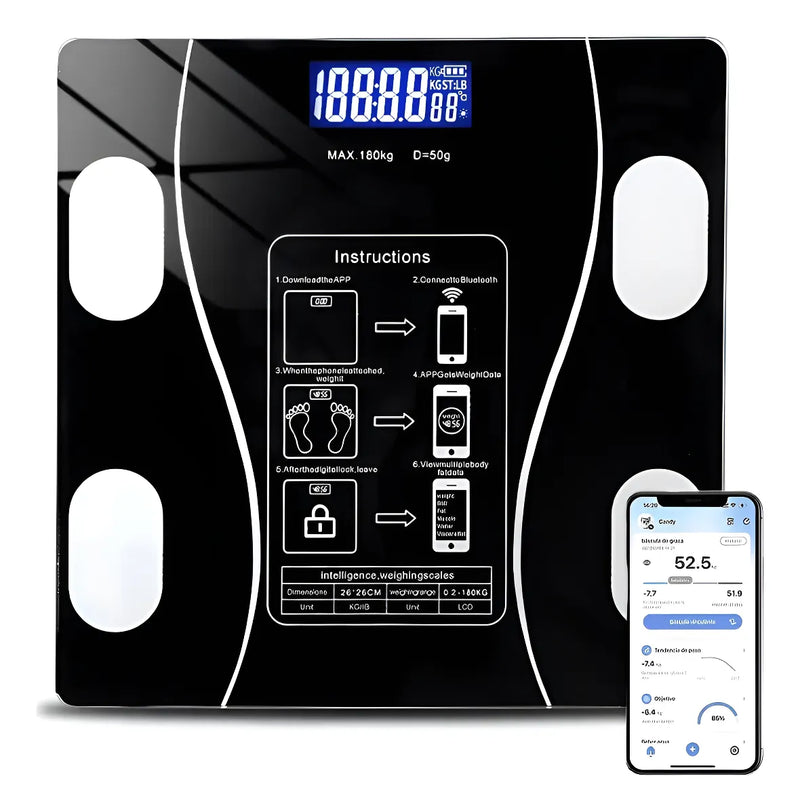 Balança Digital de Bioimpedância Bluetooth Profissional