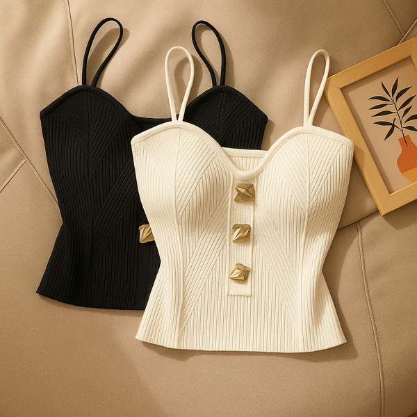 Blusa Regata Feminina Halter com Malha Estilo Perfume