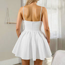 Vestido Feminino Mini Linha A Sem Mangas Decote Quadrado