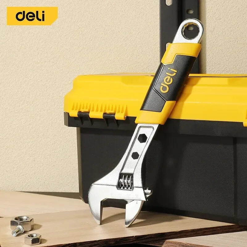 Chave Ajustável Deli 6"-10" Aço com Punho Plástico