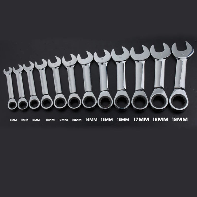 Chave de Catraca CR-V 8-19mm Punho Curto