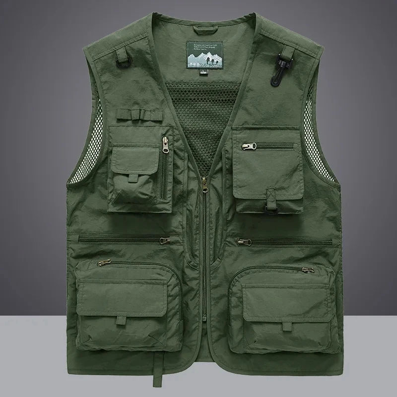 Colete Tático de Pesca e Caminhada 14 Bolsos Masculino