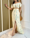 Conjunto Feminino 2 Peças Ombro a Ombro com Fenda