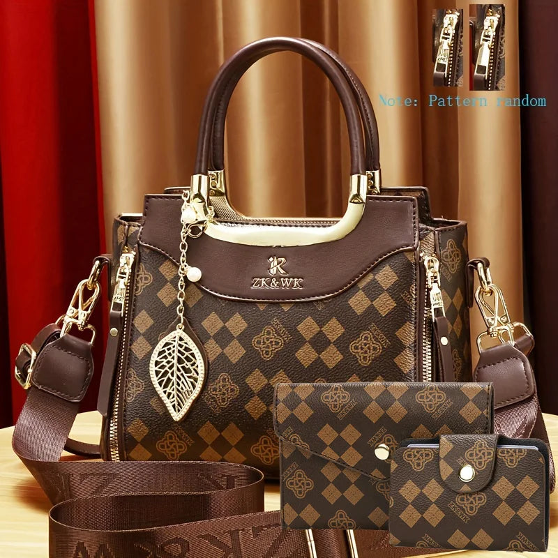 Conjunto 3 em 1 Bolsa Feminina Estilo Chic