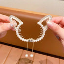 Grampo de cabelo brilhante com asa de anjo, orelhas de animais, bebê, elegante, borla, pérola