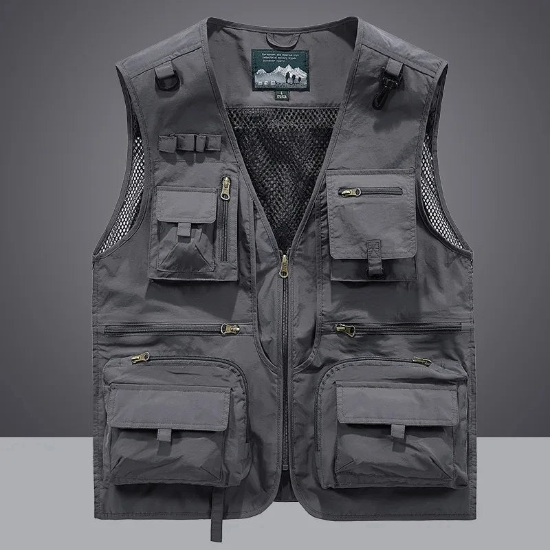 Colete Tático de Pesca e Caminhada 14 Bolsos Masculino