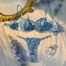 Conjunto de Lingerie Sexy Azul Claro