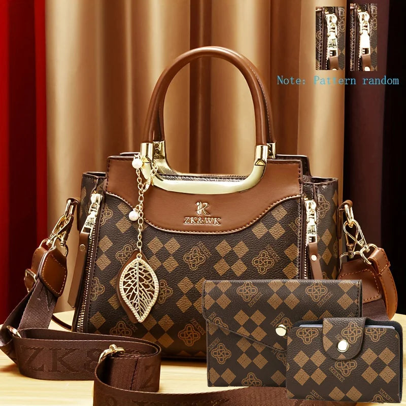 Conjunto 3 em 1 Bolsa Feminina Estilo Chic