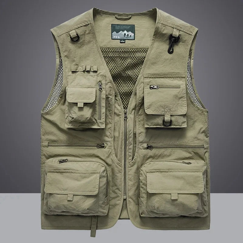 Colete Tático de Pesca e Caminhada 14 Bolsos Masculino