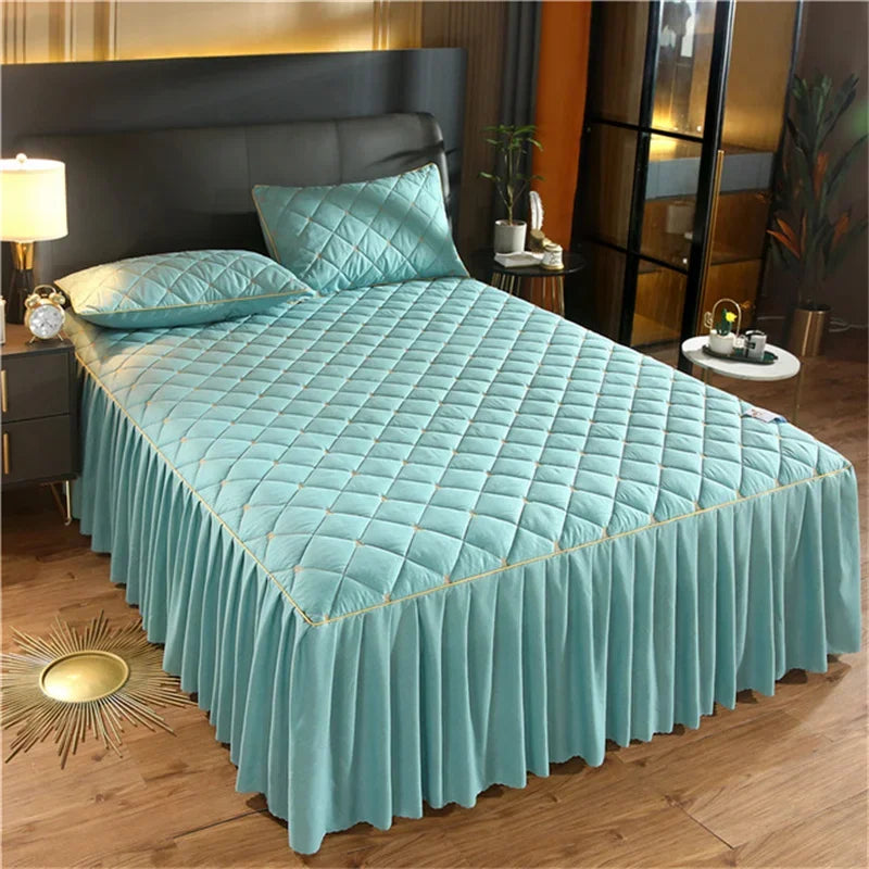 Cama Queen Size Luxo Acolchoada Cinza Nórdica