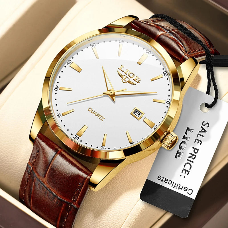 Relógio De Pulso Masculino Esportivo De Quartzo Com Pulseira De Couro