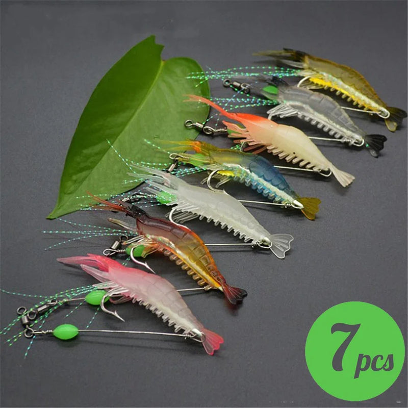 Kit Isca Artificial Camarão 3/7 Peças