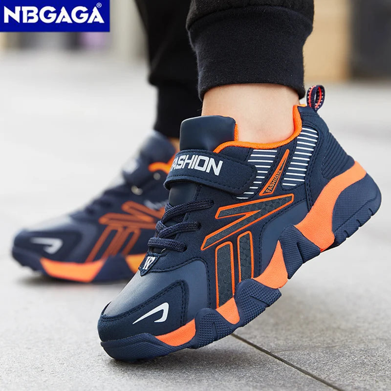 Sapatos Esportes Escolares Moda Couro Para Crianças Tênis Casual Tênis Crianças Menino Correndo 7-12 Anos Sapato de Caminhada