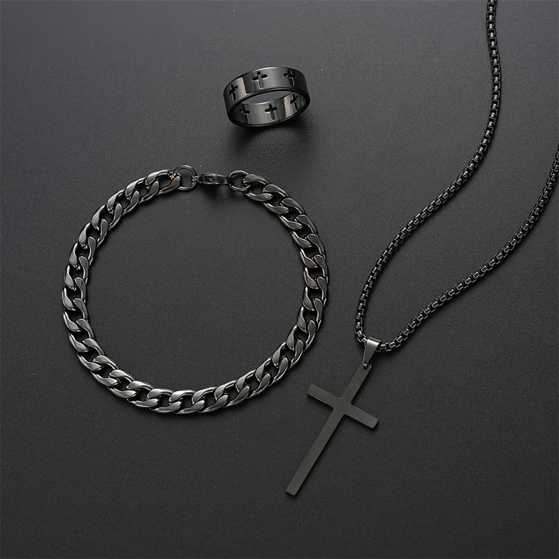 Conjunto Masculino 3 em 1 Aço Inoxidável – Estilo & Atitude