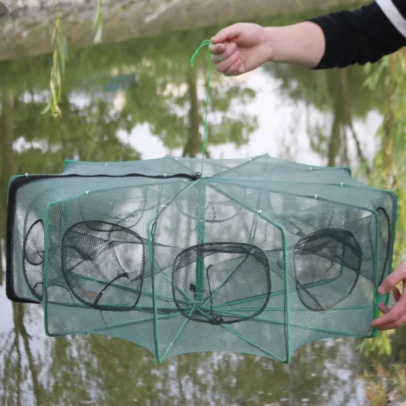 Rede de Pesca Dobrável Automática – 6 ou 8 Buracos