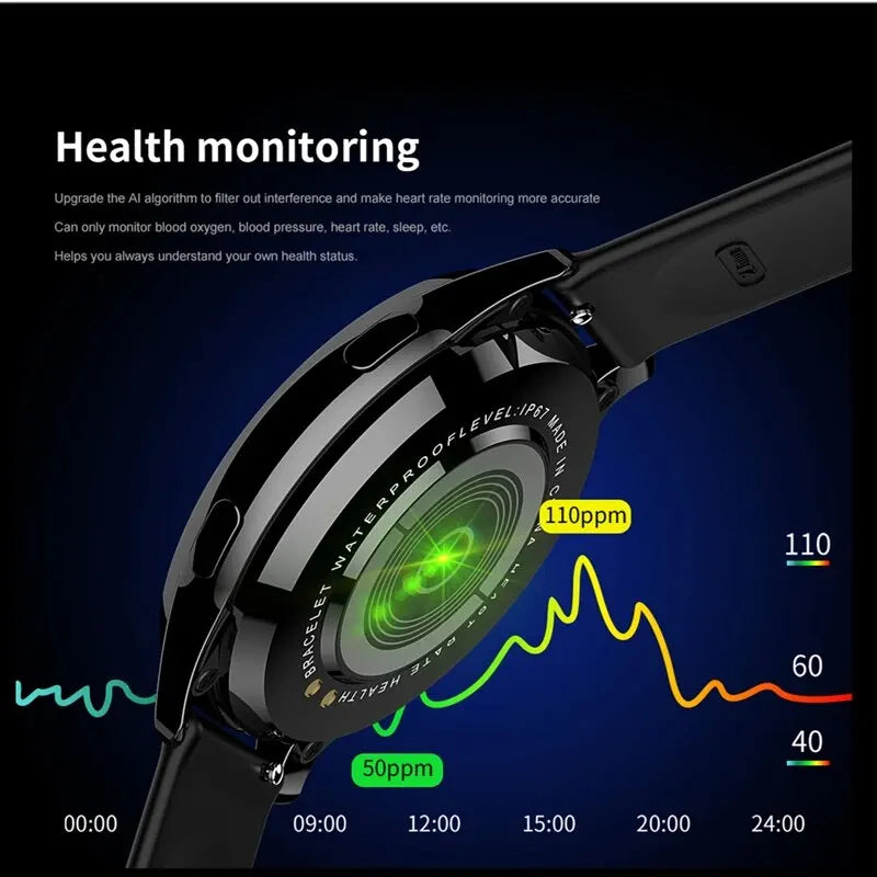 LIGE Homens Relógio Inteligente Mulheres Monitoramento de Pressão Arterial de Frequência Cardíaca Bluetooth Chamada Relógios Inteligentes Homens IP67 À Prova D' Água Homens Smartwatch