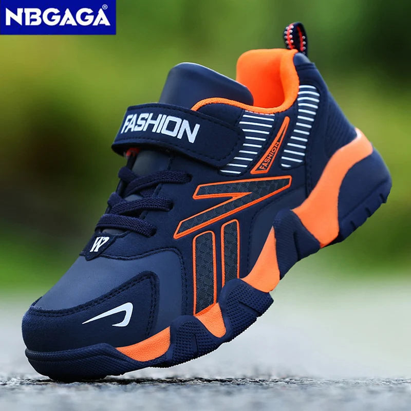 Sapatos Esportes Escolares Moda Couro Para Crianças Tênis Casual Tênis Crianças Menino Correndo 7-12 Anos Sapato de Caminhada