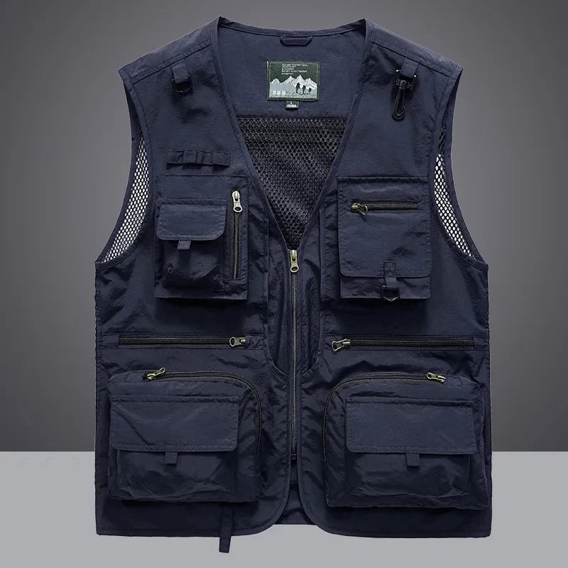Colete Tático de Pesca e Caminhada 14 Bolsos Masculino