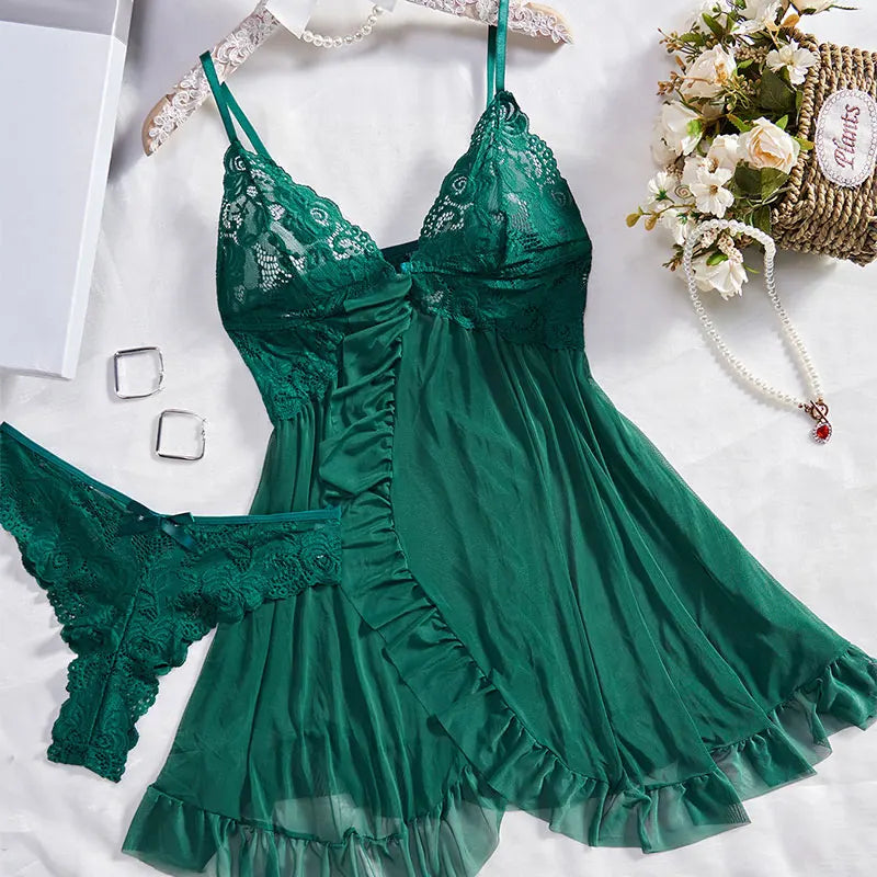 Conjunto Lingerie Renda com Tanga – Sensualidade e Elegância