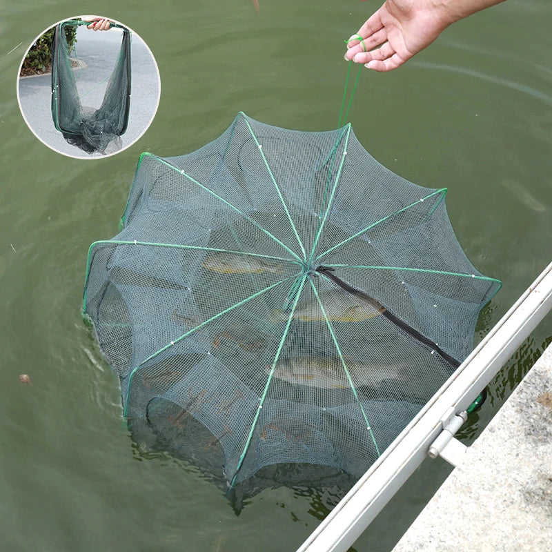 Rede de Pesca Dobrável Automática – 6 ou 8 Buracos