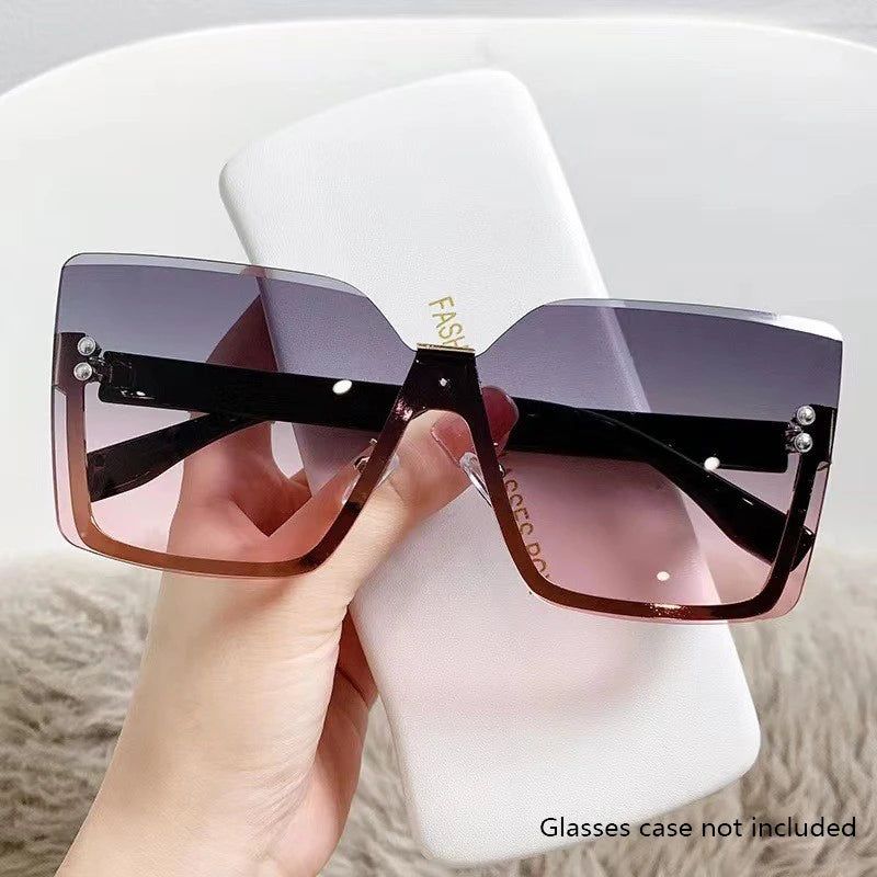 Óculos de Sol Feminino Estilo Europeu – Meia Armação Slim com Proteção UV