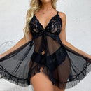 Lingerie Sexy Babydoll Renda Transparente