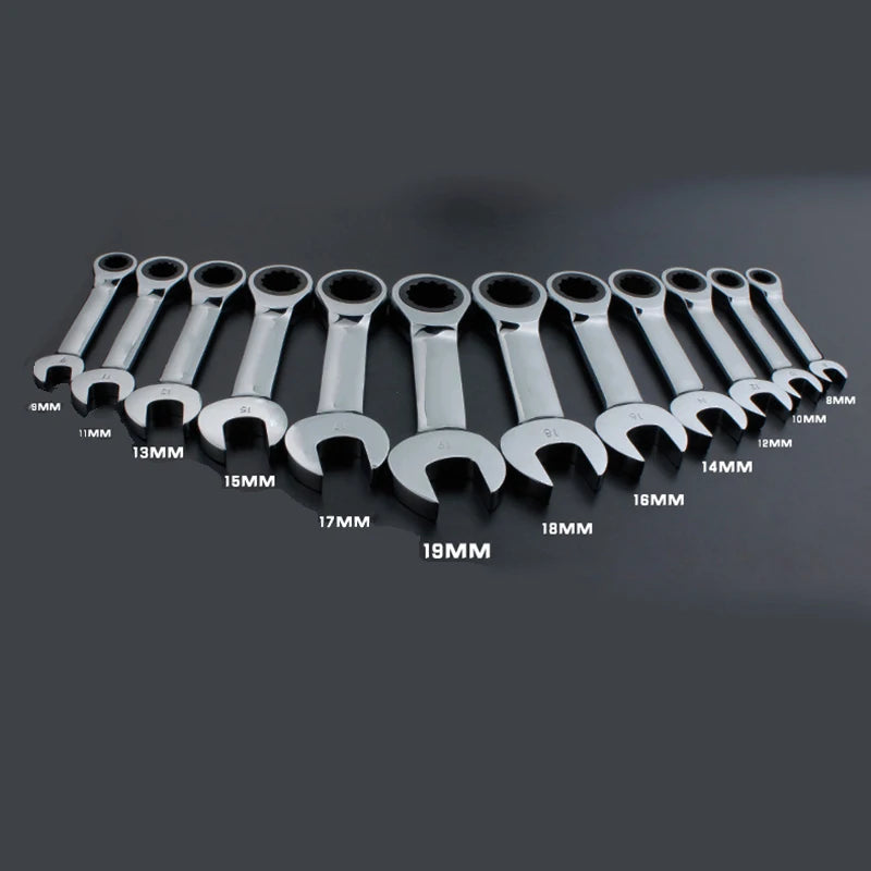 Chave de Catraca CR-V 8-19mm Punho Curto