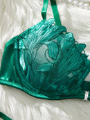 Conjunto Lingerie Sexy Floral Transparente